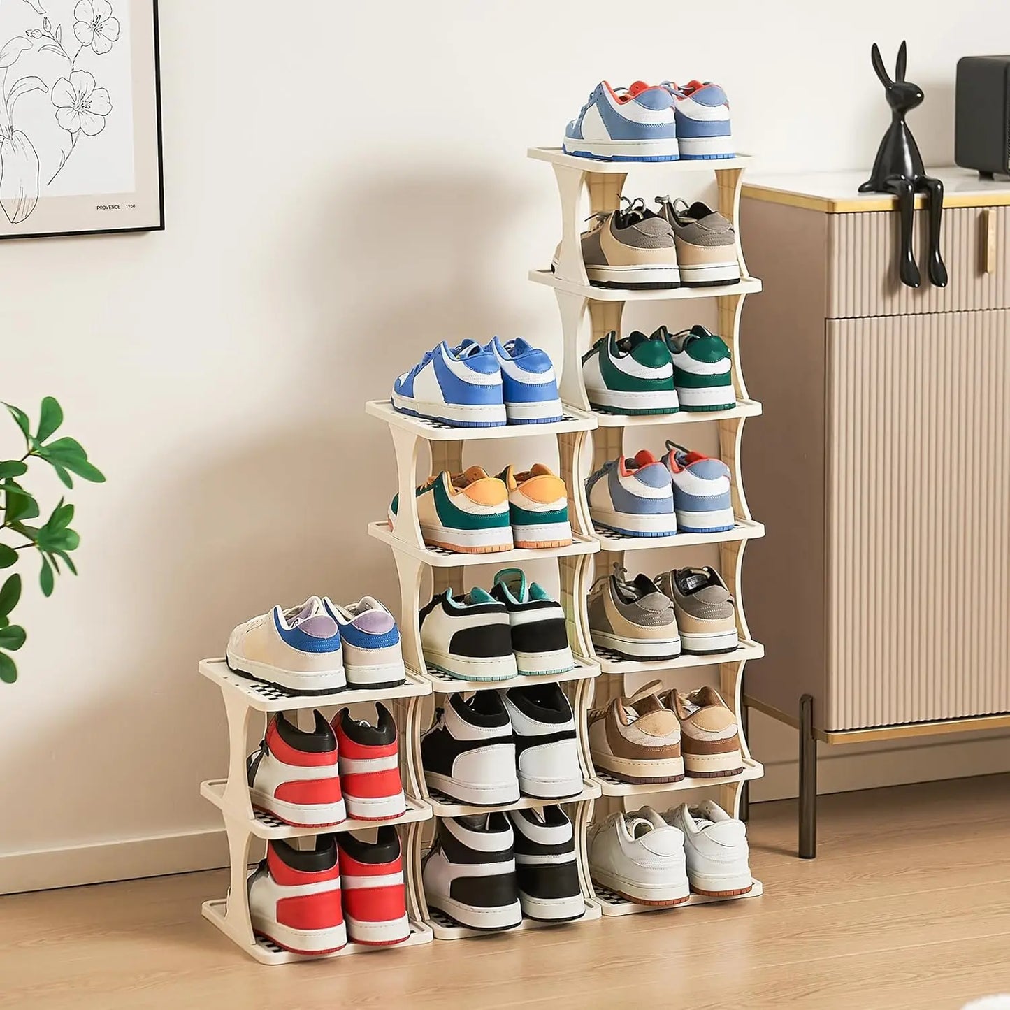 Sapateira Vertical 9 Andares | Organizador Modular de Sapatos | Design Compacto para Quarto e Varanda