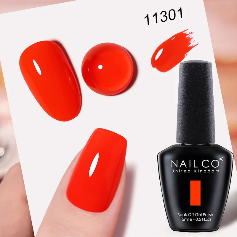 NAILCO Gel Nail Polish 15ml UV/LED Hema/TPO Free – Professional Semi-Permanent Base and Top Coat