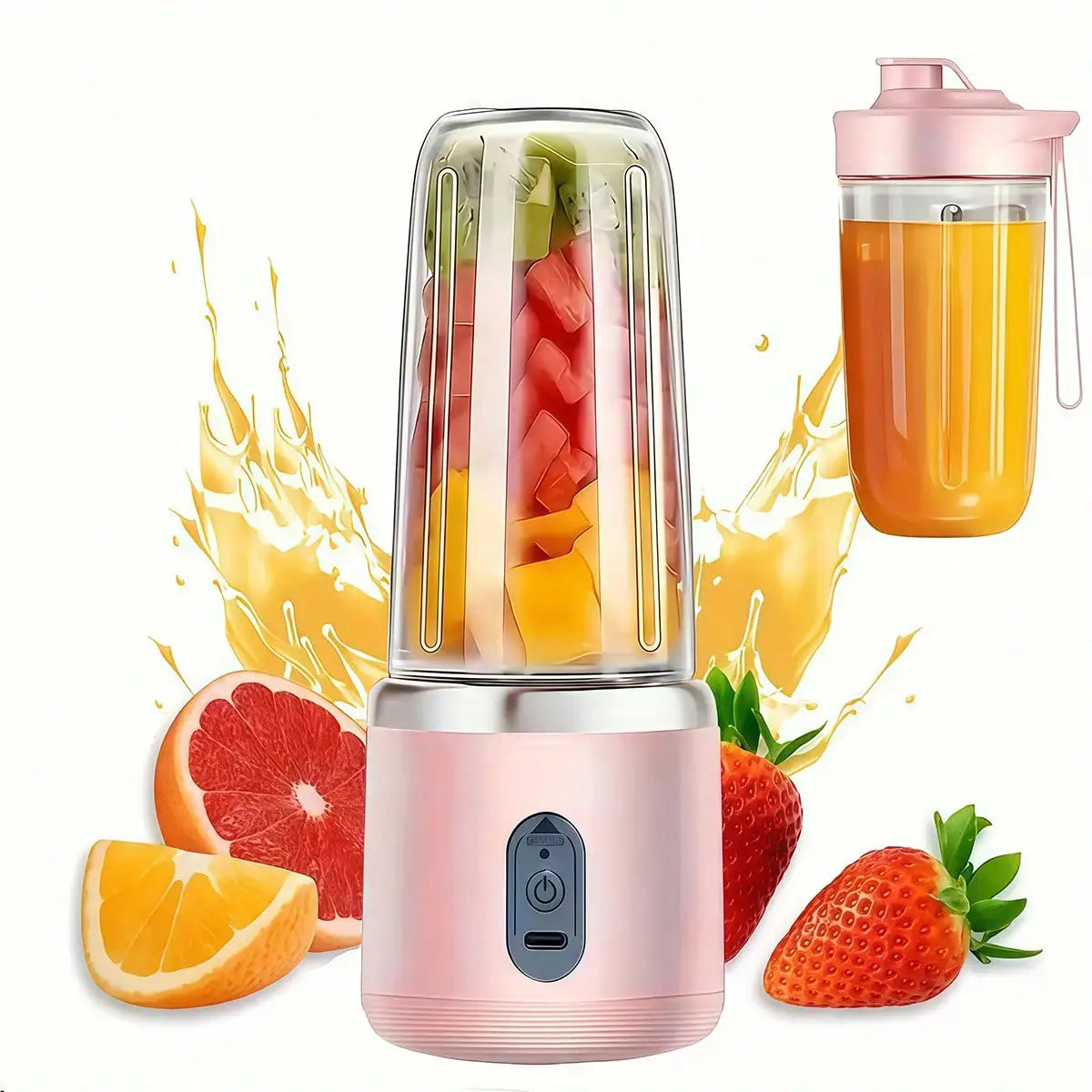 Liquidificador Portátil Potente com Copo - Smoothies Frutas Vegetais Cozinha Ginásio