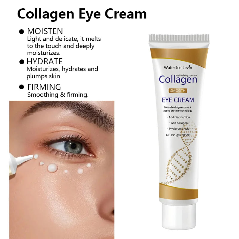 Crema de colágeno para ojos: antiojeras, hinchazón, reafirmante, hidratante y cuidado del contorno de ojos.