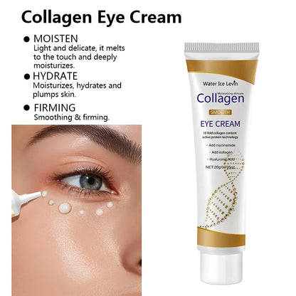 Crema de colágeno para ojos: antiojeras, hinchazón, reafirmante, hidratante y cuidado del contorno de ojos.