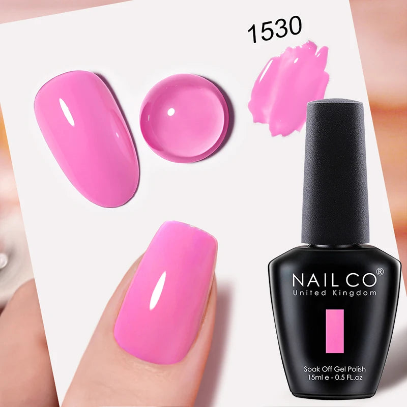 NAILCO Gel Nail Polish 15ml UV/LED Hema/TPO Free – Professional Semi-Permanent Base and Top Coat