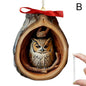 Christmas Cartoon Owl Hanging Pendants Ornament 2D Acrylic Christmas Tree Forest Animal Pendants Home Christmas Ornaments ﻿