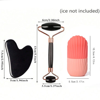 Ice Roller Facial 1/2/3 Unidades | Massageador de Gelo | Gua Sha | Kit Lifting e Contorno Facial | Cuidados de Pele