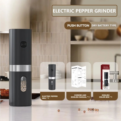 Moinho Elétrico Pimenta e Sal Automático - Triturador Especiarias Ajustável Recarregável