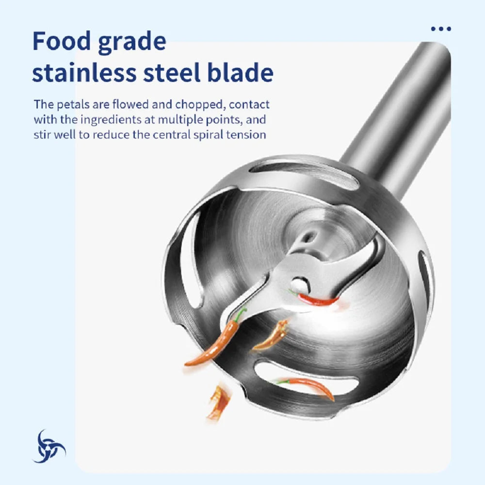 Varinha Mágica Elétrica 400W - Liquidificador Manual 2 Velocidades Frutas Vegetais Aço Inox