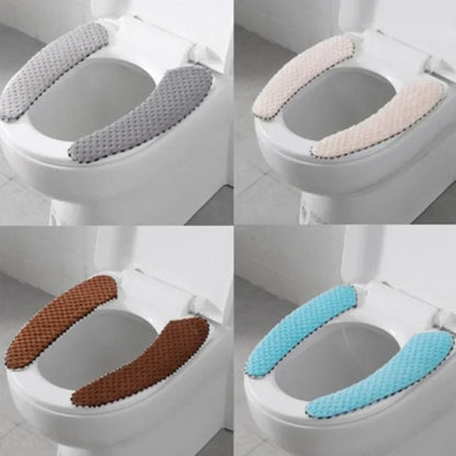 Capa Assento Sanita Acolchoada Quente Pelúcia – Almofada WC Anti-Deslizante Macia Casa Banho Inverno