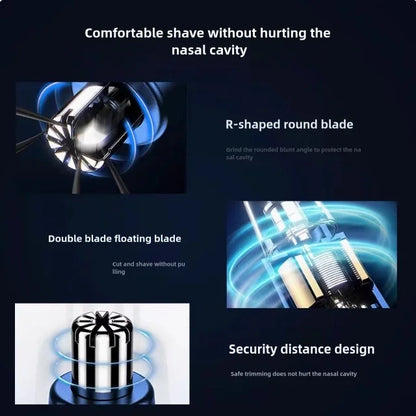 Rechargeable Electric Nose and Ear Trimmer - Safe and Painless for Men's Facial Care