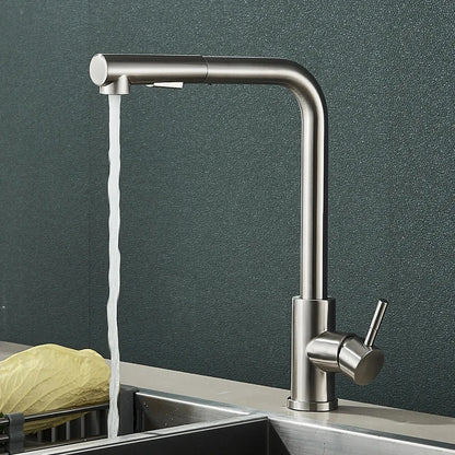 Torneira Cozinha Preta 360° Aço Inoxidável - Design Moderno com Rotação Completa