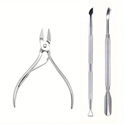 Kit Alicate Profissional Unhas Aço Inox - Cortador Tesoura Removedor Cutículas Manicure