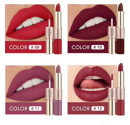 Batom 2 em 1 Matte e Gloss 12 Cores