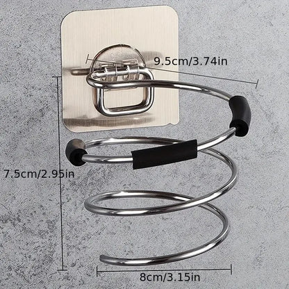 Suporte para Secador de Cabelo – Instalação Sem Furos | Suporte Adesivo de Parede para Casa de Banho | Organizador de Ferramentas de Cabelo para Casa ou Salão