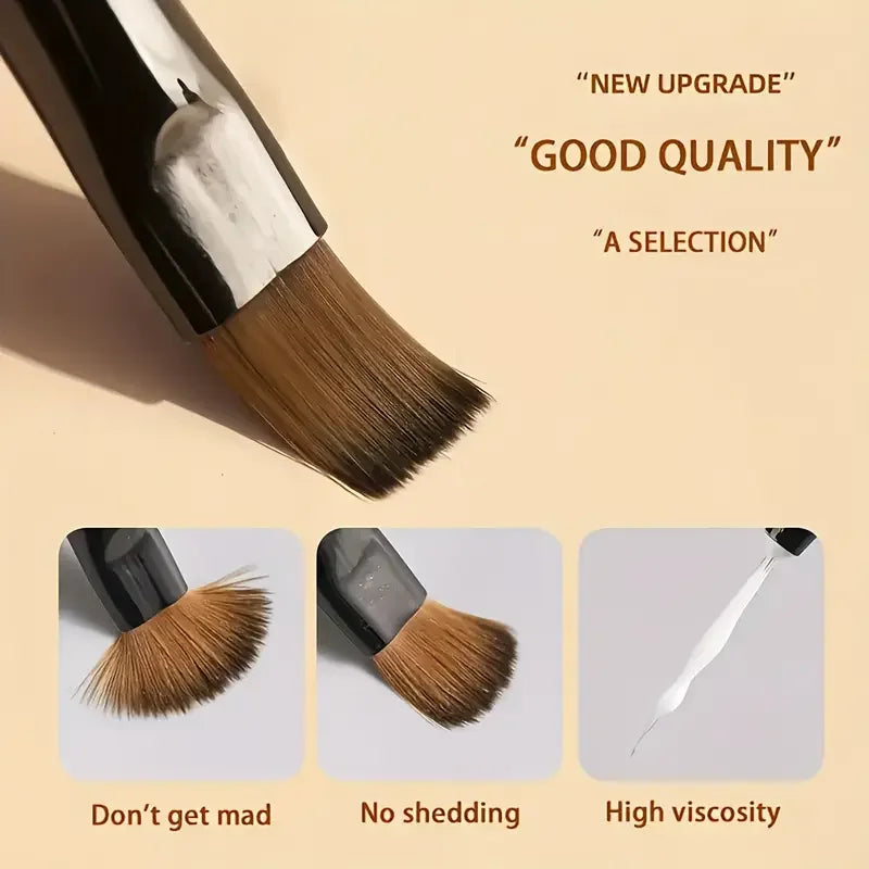 Kit 9 Pincéis Profissionais Nail Art - Set Completo para Designs e Detalhes Perfeitos