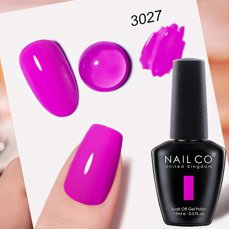 NAILCO Gel Nail Polish 15ml UV/LED Hema/TPO Free – Professional Semi-Permanent Base and Top Coat