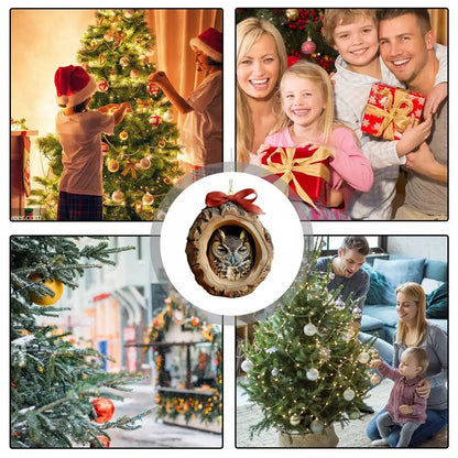 Christmas Cartoon Owl Hanging Pendants Ornament 2D Acrylic Christmas Tree Forest Animal Pendants Home Christmas Ornaments ﻿