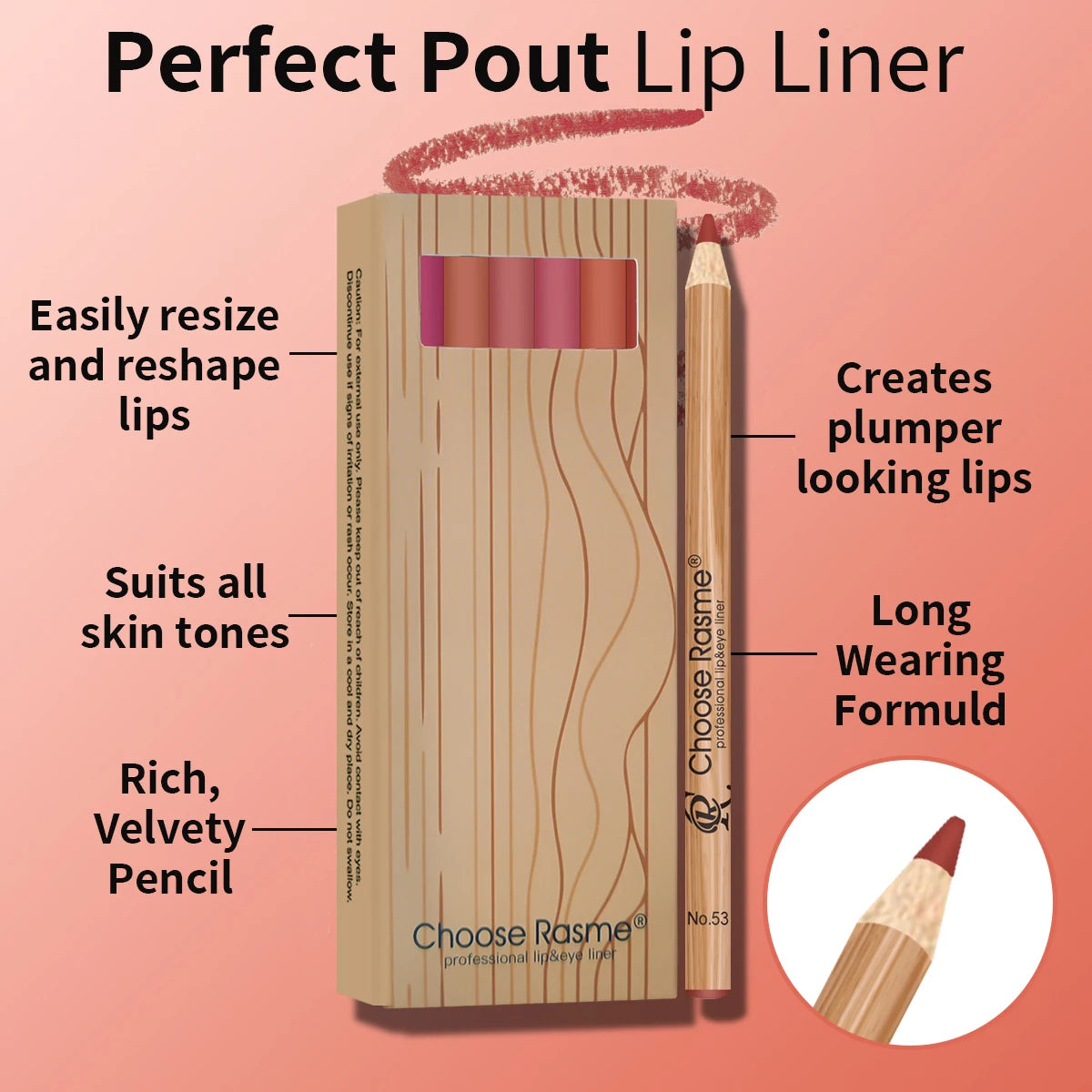 Kit con 12 lápices de contorno de labios mate: pigmentación intensa, fácil de aplicar, resistente al agua y de larga duración | Maquillaje de labios profesional