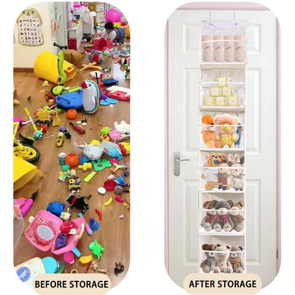 Bolsa de Armazenamento Multifuncional em Tecido – Organizador Suspenso de Múltiplas Camadas para Trás da Porta | Saco Suspenso para Diversos Itens