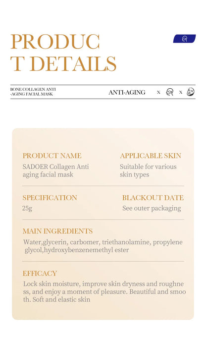 Máscara Facial Colágeno Antirrugas 10un