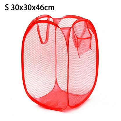 Cesto de Roupa Suja Dobrável em Malha – Grande Capacidade | Cesto Respirável para Lavandaria, Casa de Banho e Organização Doméstica