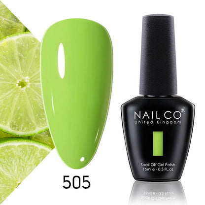 NAILCO Gel Nail Polish 15ml Dark Red Series – UV Glitter Colors Professional Semi-Permanent Manicure