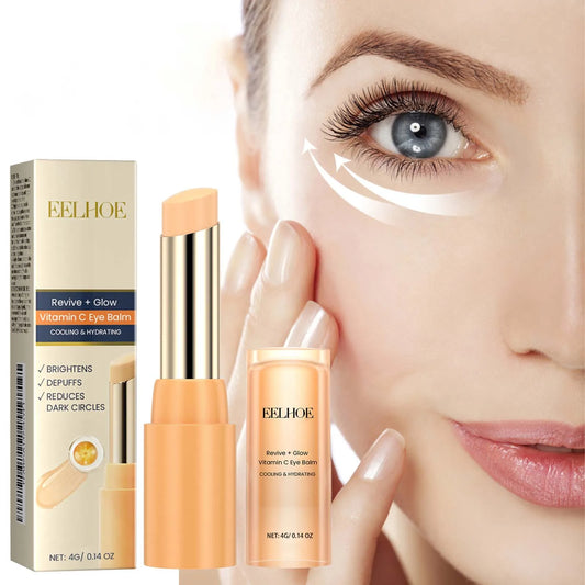 Bálsamo para ojos con vitamina C: hidratante, elimina la hinchazón y las ojeras, reduce las líneas de expresión, antihinchazón, crema iluminadora en barra.