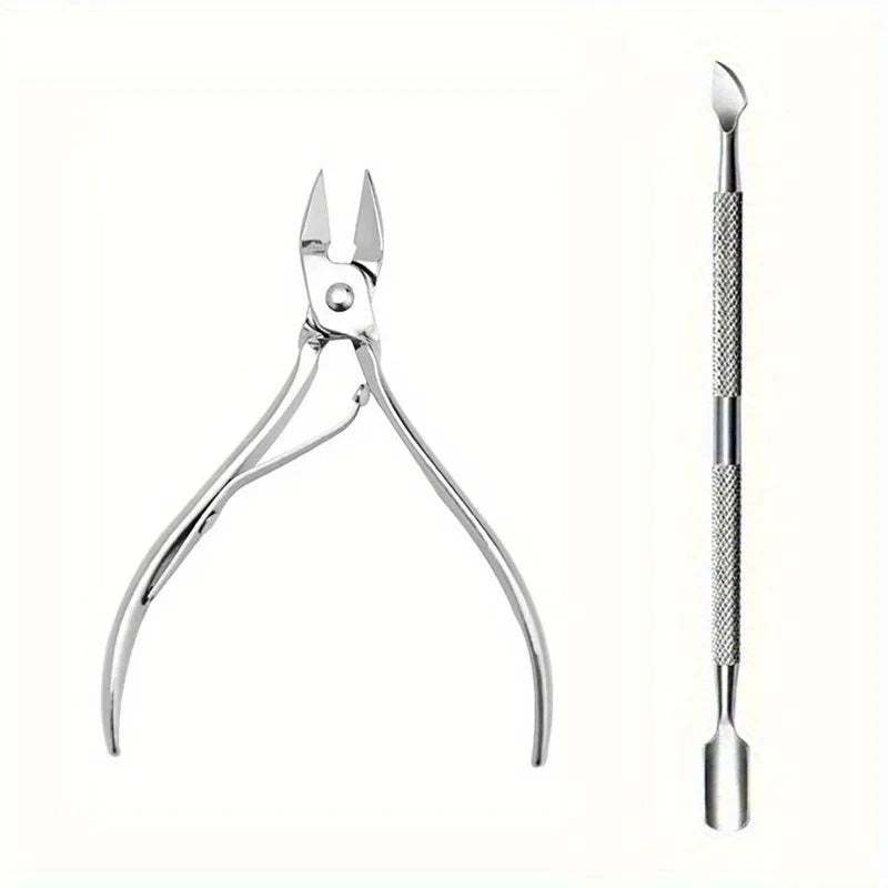 Kit Alicate Profissional Unhas Aço Inox - Cortador Tesoura Removedor Cutículas Manicure