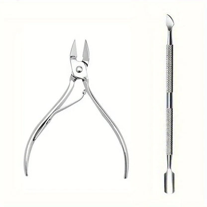 Kit Alicate Profissional Unhas Aço Inox - Cortador Tesoura Removedor Cutículas Manicure