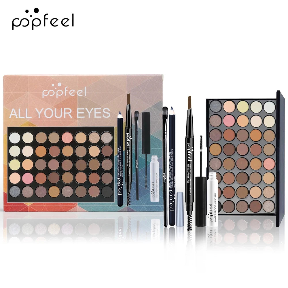 Kit Maquilhagem Olhos POPFEEL - Paleta Sombras e Acessórios