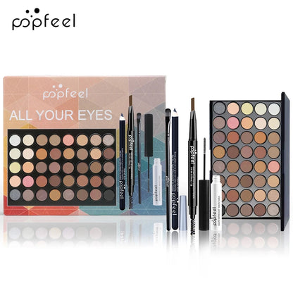 Kit Maquilhagem Olhos POPFEEL - Paleta Sombras e Acessórios