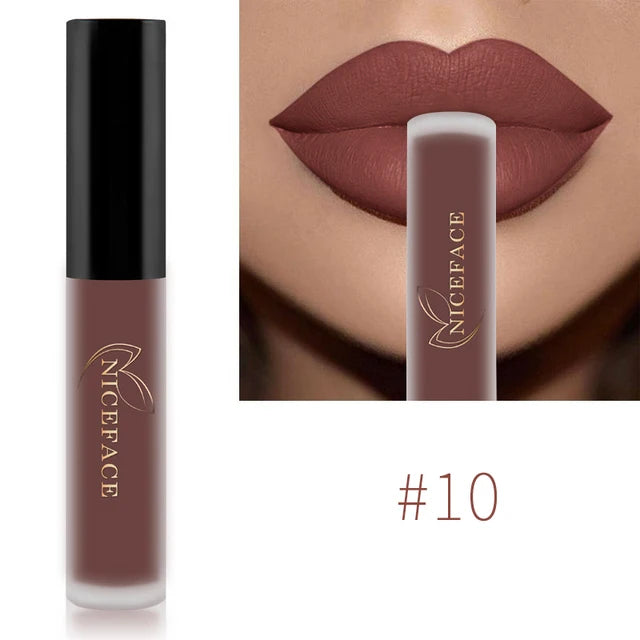 Labial líquido mate, 34 colores, resistente al agua: duradero e hidratante para unos labios perfectos.