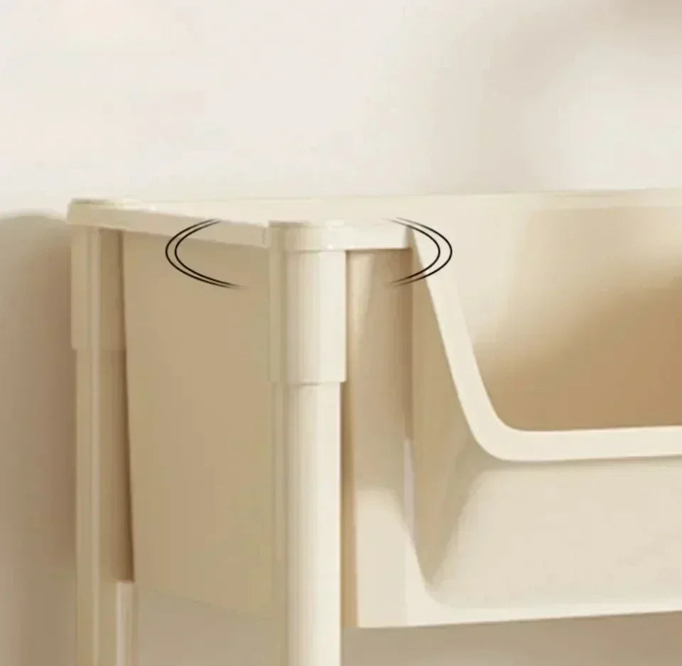 Prateleira Móvel Premium 4 Níveis com Rodas Organizador Versátil Cozinha Casa Banho Escritório Arrumação