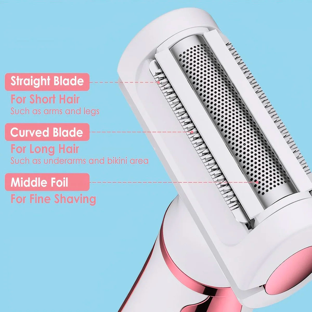 Depilador Elétrico Feminino Recarregável Completo