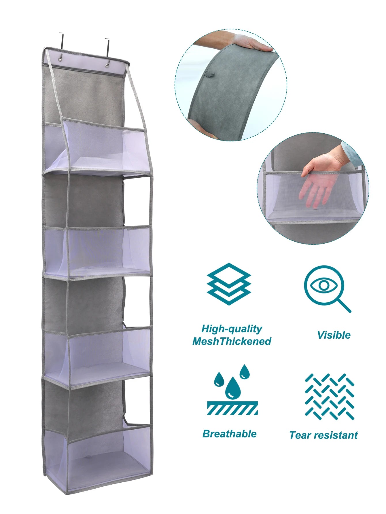 Bolsa de Armazenamento Multifuncional em Tecido – Organizador Suspenso de Múltiplas Camadas para Trás da Porta | Saco Suspenso para Diversos Itens