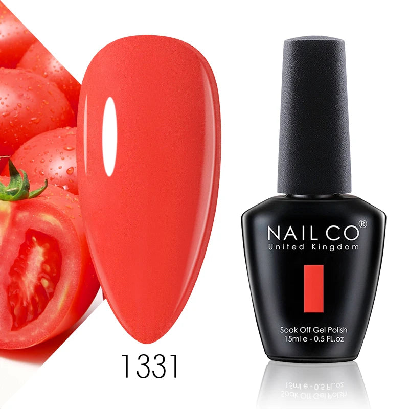 NAILCO Gel Nail Polish 15ml Dark Red Series – UV Glitter Colors Professional Semi-Permanent Manicure