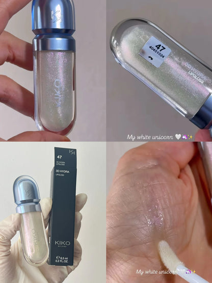 Brillo de labios KIKO 3D Hydra Mirror: brillante, perlado, voluminizador, intransferible