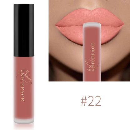Labial líquido mate, 34 colores, resistente al agua: duradero e hidratante para unos labios perfectos.