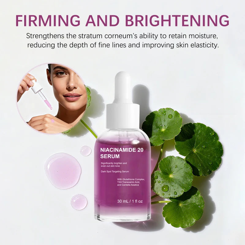 Suero iluminador de niacinamida: controla la oleosidad, reafirma, aclara las manchas oscuras, hidrata y repara. Asiaticósido.