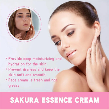 Crema de esencia de sakura japonesa con ácido hialurónico: hidratación y luminosidad.