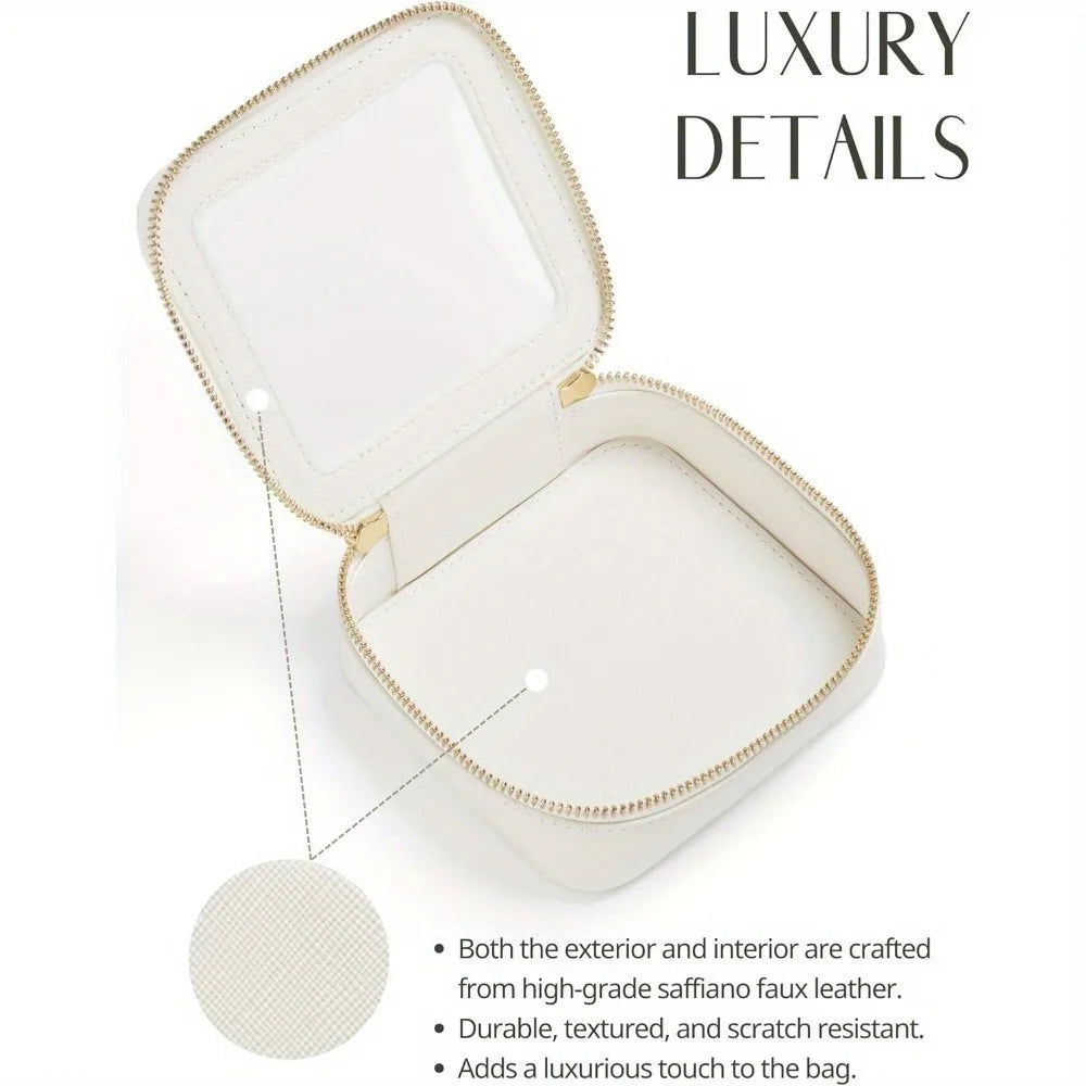 Mini neceser transparente: neceser de viaje, organizador de maquillaje, impermeable, con cremallera.