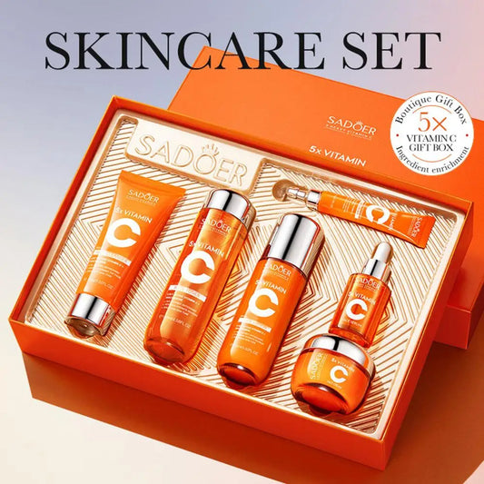 Kit 5 Produtos Vitamina C | Hidratação Profunda | Anti-Envelhecimento | Reduz Linhas Finas | Skincare Coreano Nutritivo