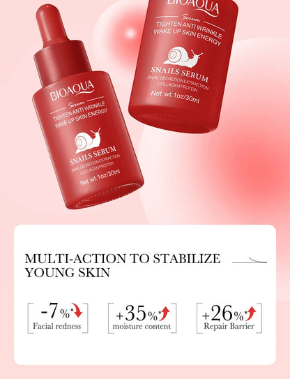 Conjunto BIOAQUA Caracol Anti-Idade - Sérum Facial Creme Olhos Hidratante Iluminador