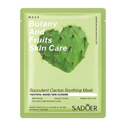 Máscara Facial Folha Frutas Plantas Naturais – Hidratante Controlo Oleosidade Iluminador Reduz Poros