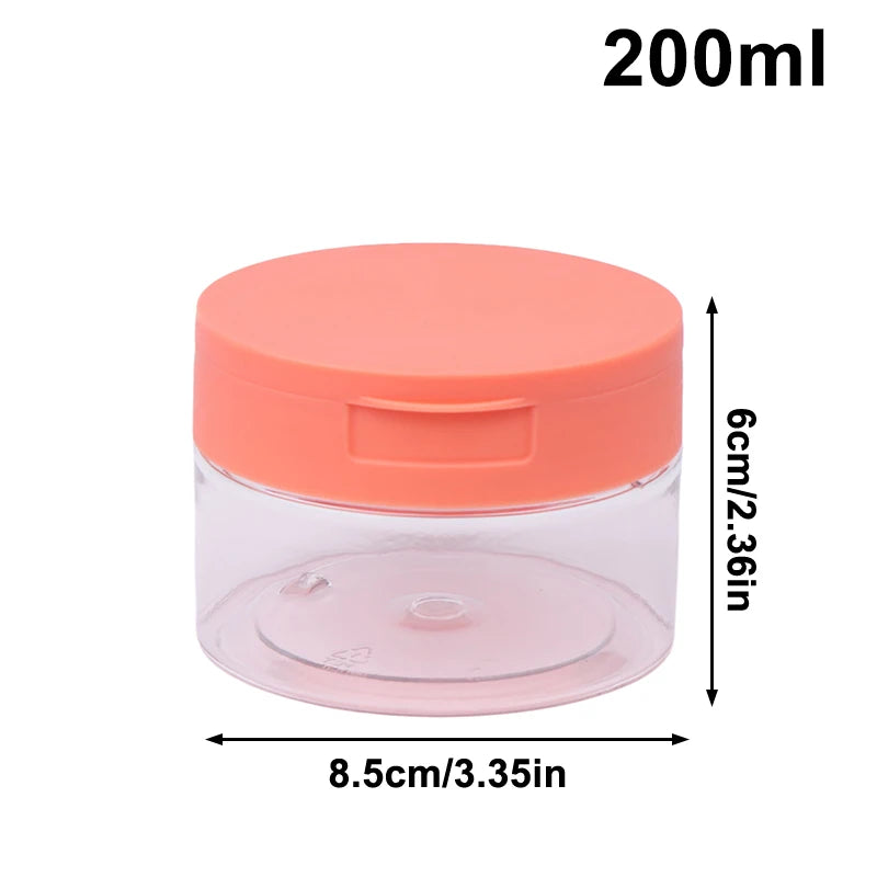 Frasco redondo para discos de algodón de 200 a 350 ml con pinzas – Recipiente transparente de boca ancha | Frasco para guardar discos de maquillaje, lociones y productos de belleza