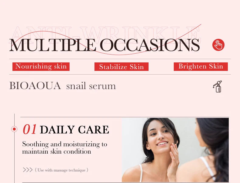 Conjunto BIOAQUA Caracol Anti-Idade - Sérum Facial Creme Olhos Hidratante Iluminador