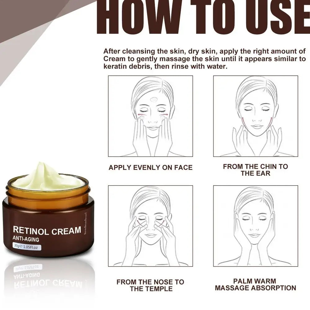 Crema de suero de retinol 30 g para el contorno de ojos: reafirmante, reafirmante, antienvejecimiento, reduce arrugas y líneas de expresión.