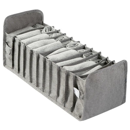 Organizador de Gavetas para Meias e Roupa Interior | Caixa Separadora com 7 Divisórias | Organizador Dobrável para Sutiãs, Calças e Jeans | Ideal para Quarto, Roupeiro e Dormitório