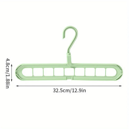 2 ou 4 Peças – Cabide Multifuncional Dobrável e Reutilizável | Suporte com Nove Orifícios para Organização de Roupas | Cabide em Plástico para Uso Doméstico – Vermelho & Verde