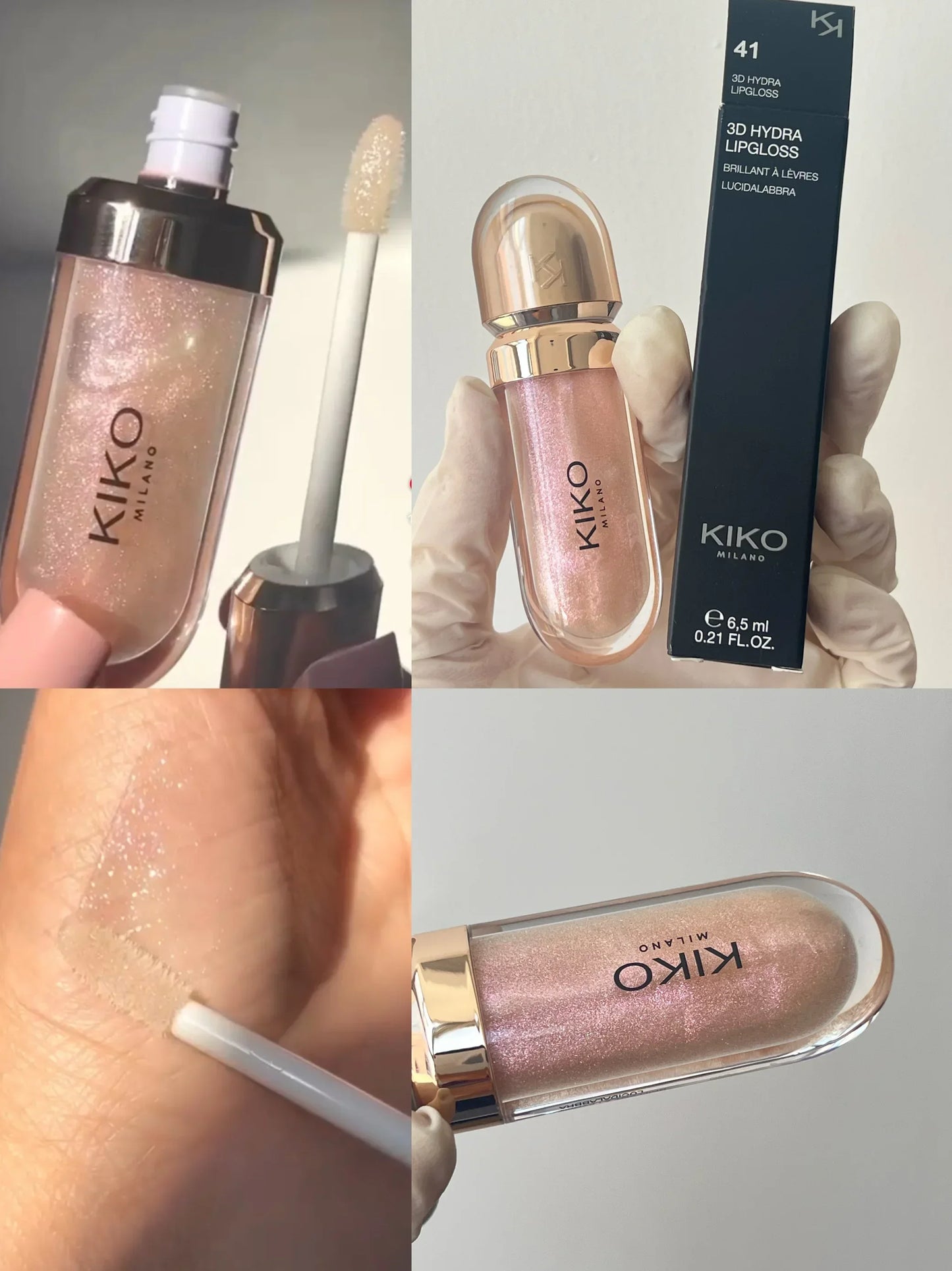 Brillo de labios KIKO 3D Hydra Mirror: brillante, perlado, voluminizador, intransferible