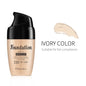 Liquid foundation bottle labeled 110 Soft Ivory, moisturizing, long lasting, waterproof makeup for fair skin