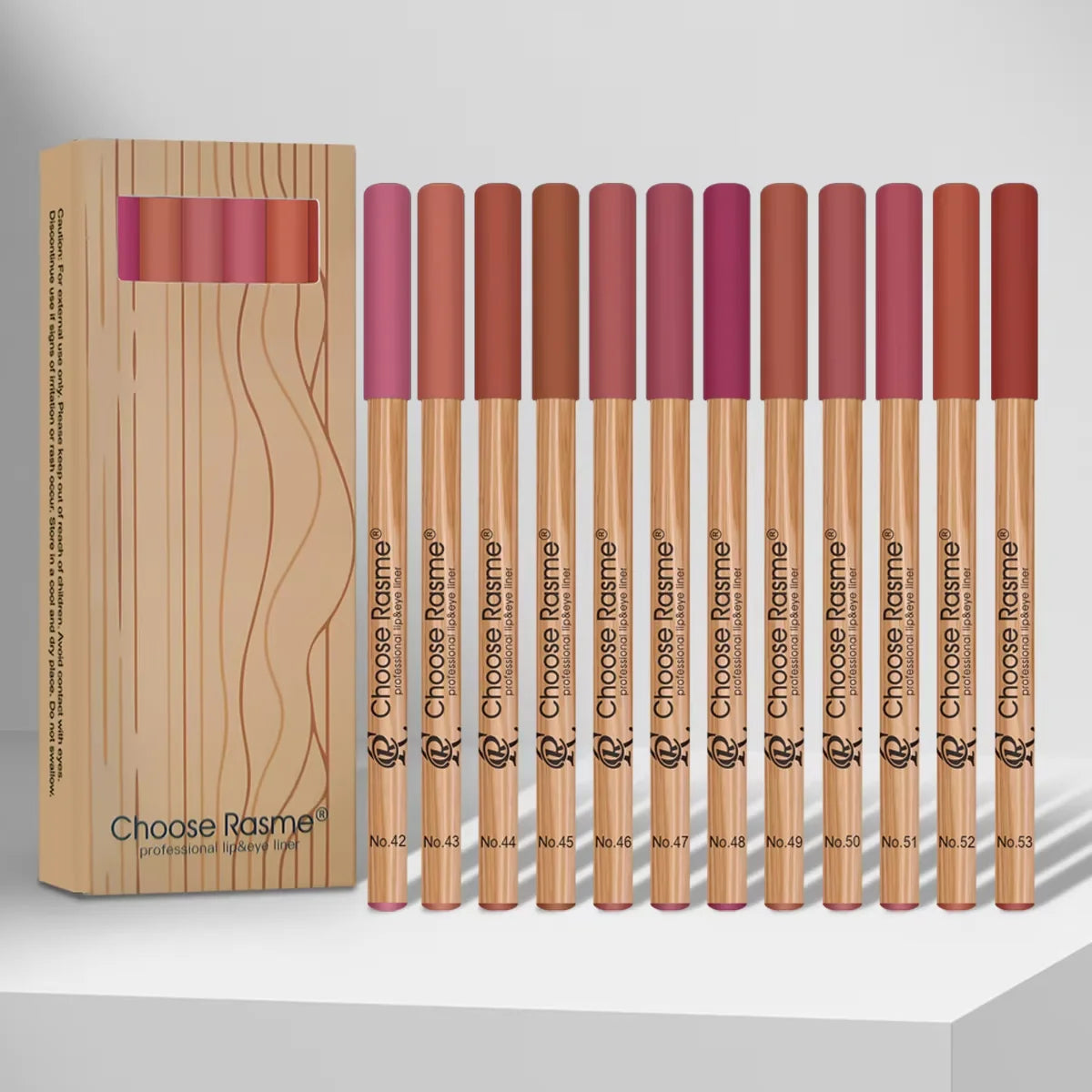 Kit con 12 lápices de contorno de labios mate: pigmentación intensa, fácil de aplicar, resistente al agua y de larga duración | Maquillaje de labios profesional